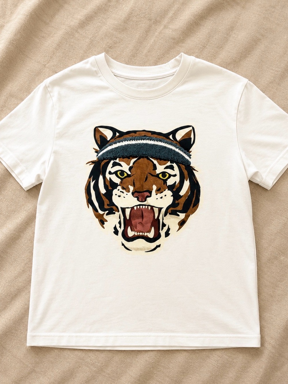 Tommy Bahama White Kids' Tiger Head Graphic Tee with Headband